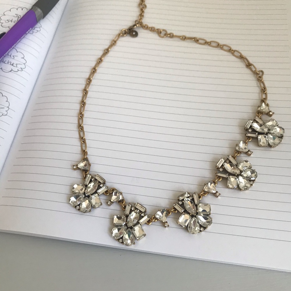 J Crew Clear Crystal Statement Necklace